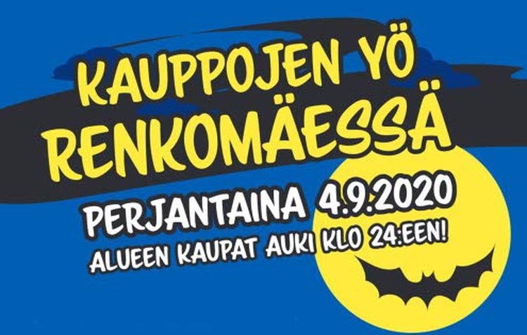 Kauppojen Yö Renkomäessä -tapahtuman näyttävästä ilotulituksesta vastaa Suomen Ilotulitus Oy. Ilotulitus alkaa kello 22.